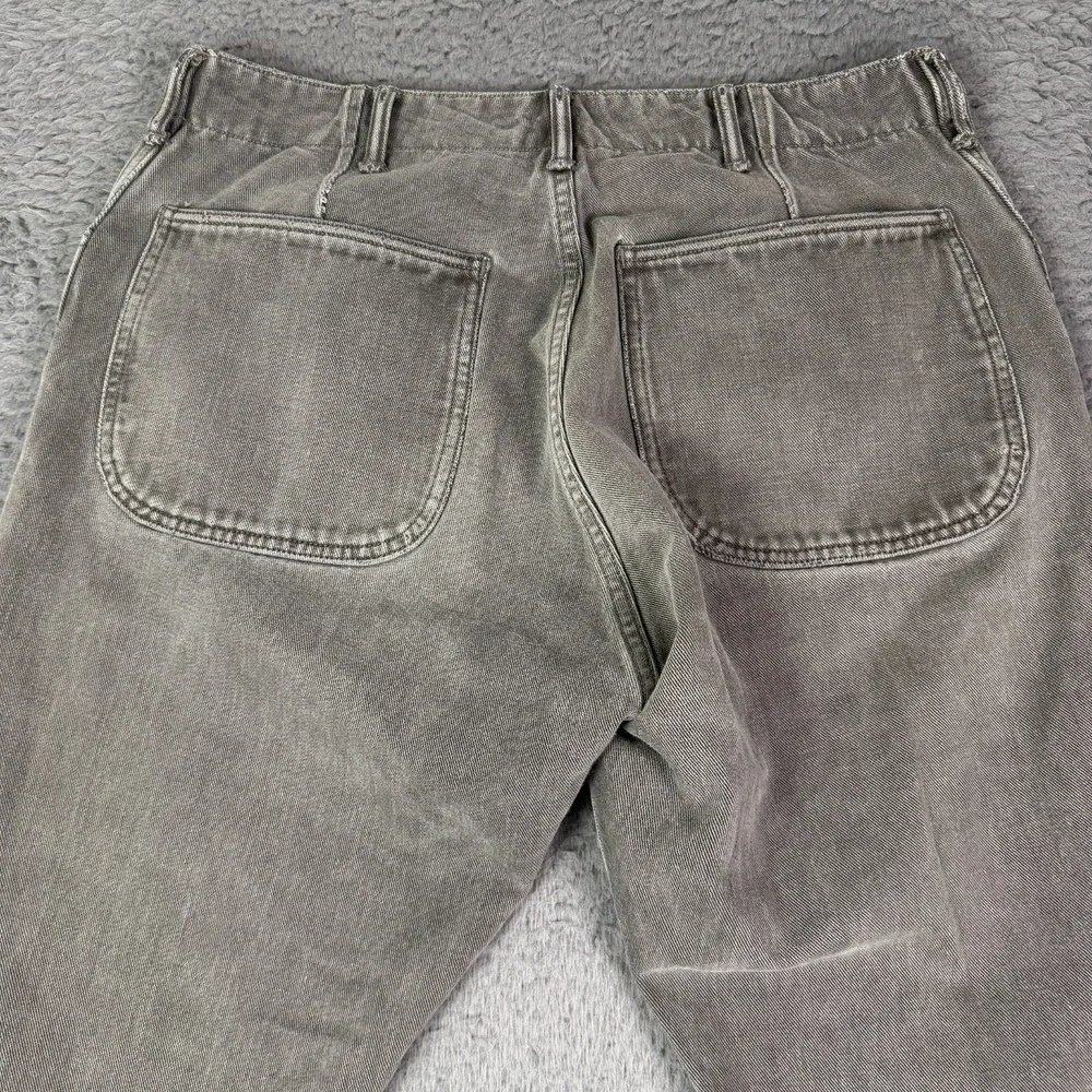 RRL Ralph Lauren Jeans Mens 32x30 Gray Denim Distressed 13 Star Donut Buttons